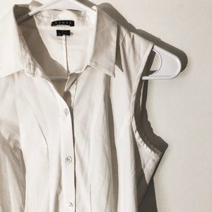 THEORY White Button Up Dress